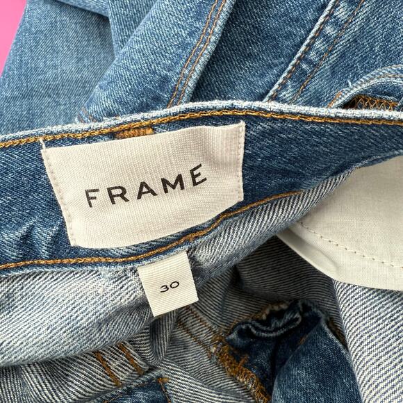 Frame Ilona Hamer High Rise Straight Jeans SZ 30 NWT Luna Wash *Flaws Cotton - Picture 6 of 16